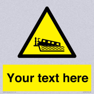 Custom warning grounding narrow boat on lock cill